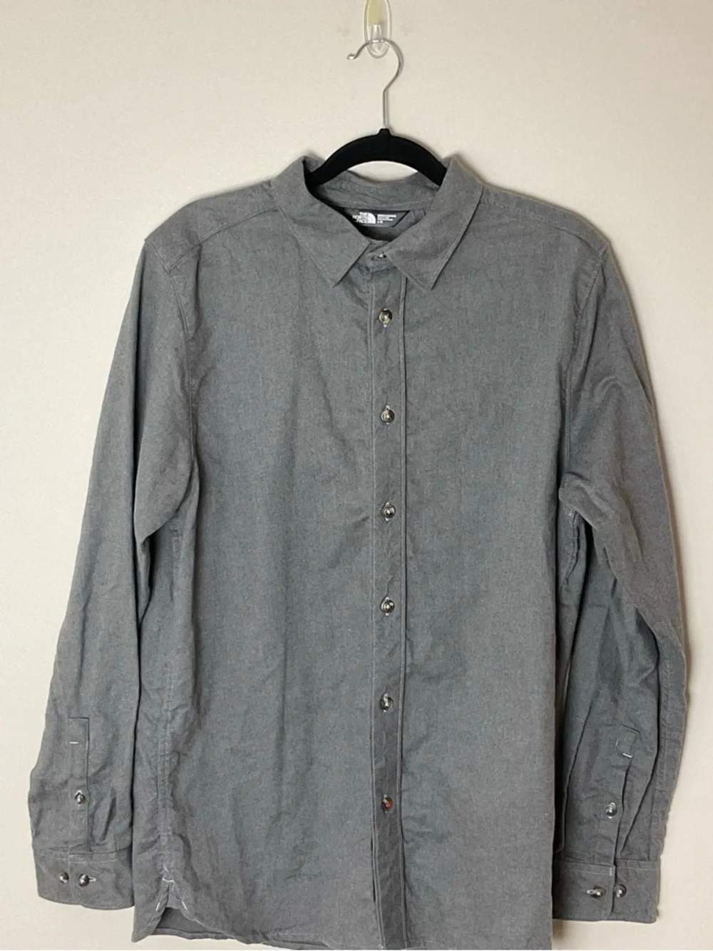 The North Face Men’s Gray Flannel Button-Down Shirt Gorpcore Outdoors Utility L